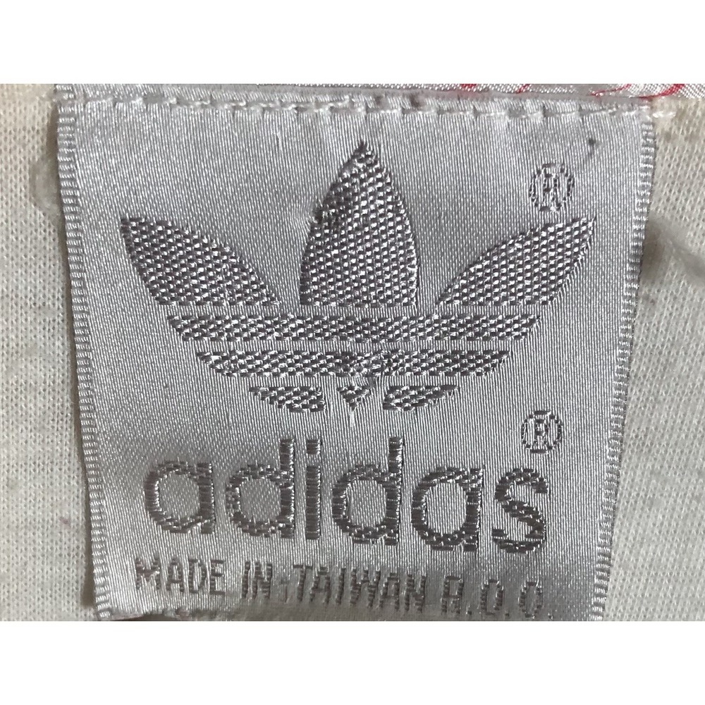Vintage 80s 90s Adidas Trefoil Women's Coral White Geometric Tracksuit Set M - Picture 14 of 16